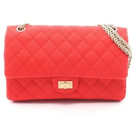 Borsa a tracolla Chanel 2.55 Matelassé Double Flap Rosso