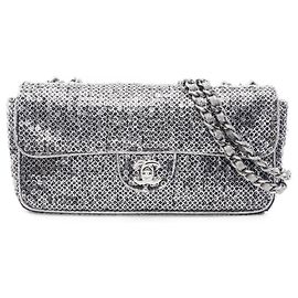 Borsa a tracolla Chanel Coco Mark Silver Argento