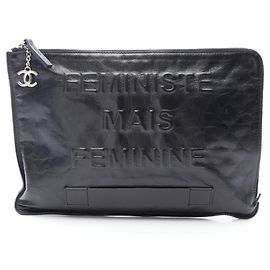 Chanel Coco Mark Second Bag Clutch Handtasche Schwarz