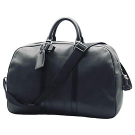 Sac de voyage Louis Vuitton Kendall PM en Cuir Taïga Noir Ardoise Noir