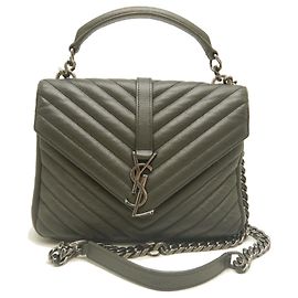 Bolsa de mão em couro Yves Saint Laurent Marrom