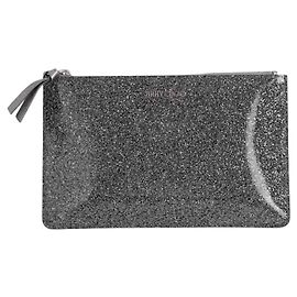 Clutch Jimmy Choo em couro prateado Prata