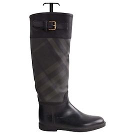 Burberry Black Rain Boots Cloth Size 36 Black