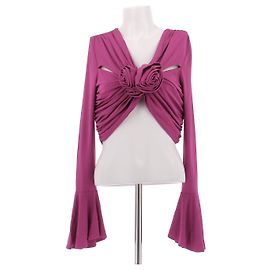 Top Magda Butrym Violet à Fleurs en Viscose Violet