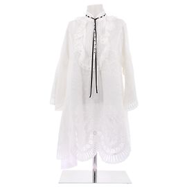 Zimmermann Besticktes Leinenkleid Weiß Weiß