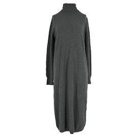 Autre Marque Graues Strickkleid lang Grau