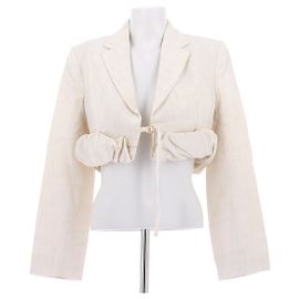 Jacquemus Beiger Crop-Blazer "Le Chouchou" Beige