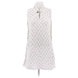 Chanel Abito in tweed bianco e nero Bianco
