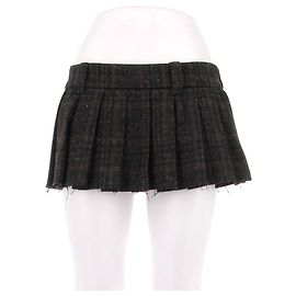 Miu Miu Minirock mit Hahnentritt-Muster Schwarz