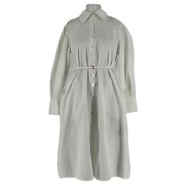 Jil Sander Vestido camisero blanco con cinturón Blanco