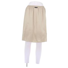 Falda de seda beige Miu Miu Talla 38 Beige