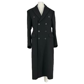 Autre Marque Black Wool Long Coat Black