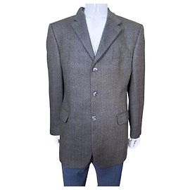 Yves Saint Laurent Wool Blend Blazer Brown Blue Multiple colors Grey