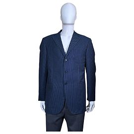 Autre Marque Blazer risca de giz Pal Zileri Branco Azul escuro