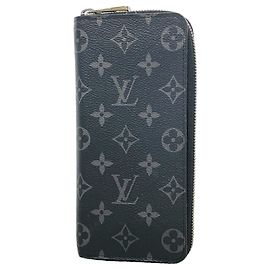 Louis Vuitton Monogram Eclipse langes Portemonnaie Schwarz