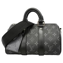 Louis Vuitton Monogram Eclipse Reverse Keepall Bandoulière 25 Marron Noir