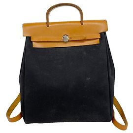 Hermès Hermes Herbag Ad MM Backpack Black Other
