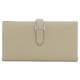 Hermès Hermes Bearn Soufflé Long Wallet Beige