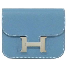 Hermès Hermes Constance Slim 082214CK Wallet Blue