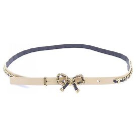 Chanel AA8365 Standard Belt Black Beige