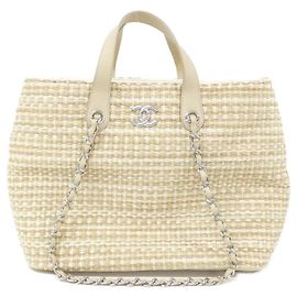 Chanel Beige Straw Handbag Beige