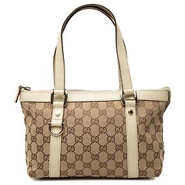 Gucci Beige GG Canvas Abbey D Ring Tote Beige