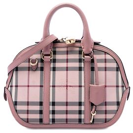 Bolsa Bowling Orchard em Nylon Burberry Beige Small Haymarket Check Bege