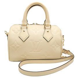 Louis Vuitton White Monogram Empreinte Speedy Bandouliere 20 Branco Cru