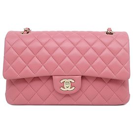 Chanel Pink Medium Classic Lambskin Double Flap Rose