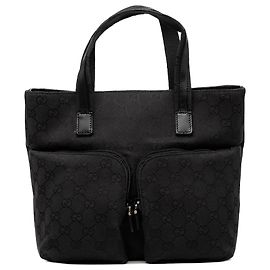 Gucci Black GG Canvas Handbag Black