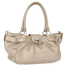 Salvatore Ferragamo Gancini Leather Medium Doré