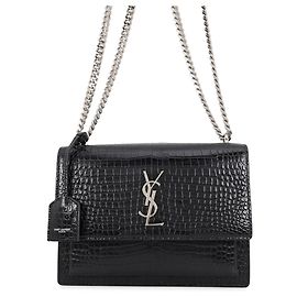 Yves Saint Laurent Paris Chain Shoulder Bag Black