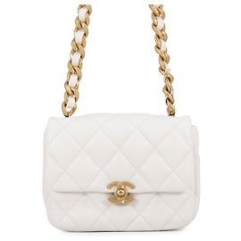 Bolsa Chanel Mini Matelassé Coco Mark Branco