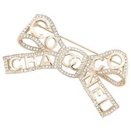 Chanel Brosche Schleife Coco Mark mit Strasssteinen Andere