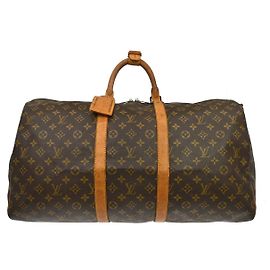 Louis Vuitton Keepall Bandoulière Monogram 55 Marrom