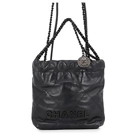 Borsa a mano Chanel CHANEL22 Mini Coco Mark Nero