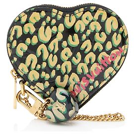 Louis Vuitton Limited Edition Stephen Sprouse Monogram Vernis Leopard Heart Coin Case Black