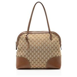 Sac à épaule petit Gucci GG Canvas Bree Marron Beige
