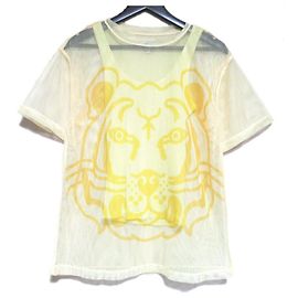Kenzo Mesh T-Shirt mit Tiger-Print Gelb