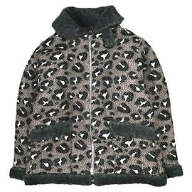 Autre Marque Giacca Irvin Flying Jacket Needles Big Leopard Jacquard Outerwear Marrone