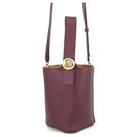 Loewe Pebble Baguette Leather Handbag Dark red
