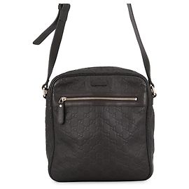 Gucci Dark Brown Leather Shoulder Bag Dark brown
