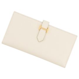 Hermès Hermes Bearn Soufflé Long Wallet Cream