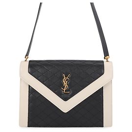 Borsa a tracolla Saint Laurent Paris Gabby Satchel Nero Bianco