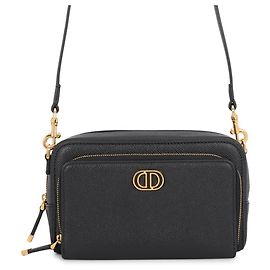 Sac à épaule Christian Dior en cuir noir Noir