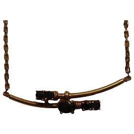 Autre Marque Gelbgold Halskette mit Saphiren Golden