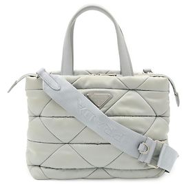 Mala Tote Pequena Acolchoada Prada Azul