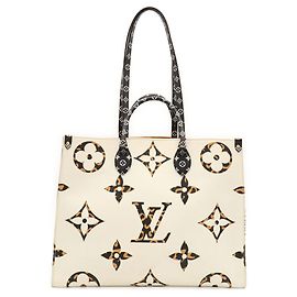 Louis Vuitton Monogram Jungle Giant OnTheGo GM Tote Bag Roh Kamel