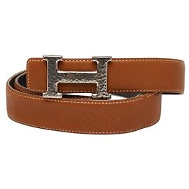 Hermès Hermes Constance Maltre Reversible Belt Brown Black Silvery