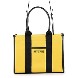 Balenciaga Handbag Hardware Canvas Leather Black Yellow